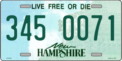 NH license plate 3450071