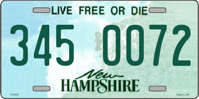 NH license plate 3450072
