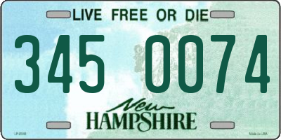 NH license plate 3450074