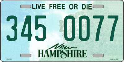 NH license plate 3450077