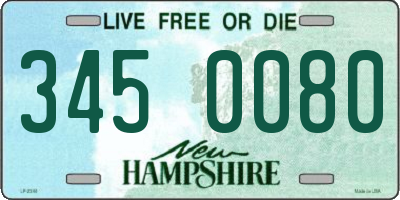NH license plate 3450080
