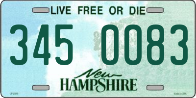 NH license plate 3450083