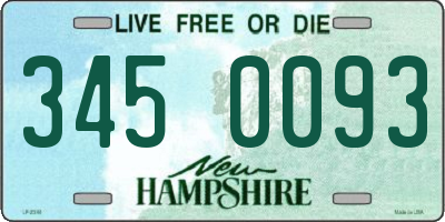 NH license plate 3450093