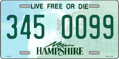NH license plate 3450099