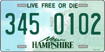 NH license plate 3450102