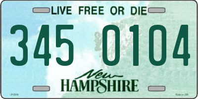 NH license plate 3450104