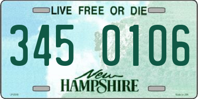 NH license plate 3450106