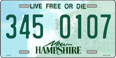 NH license plate 3450107