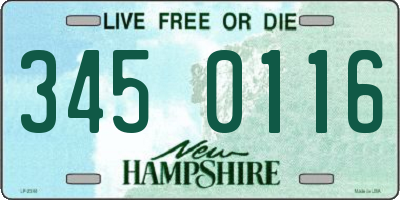 NH license plate 3450116
