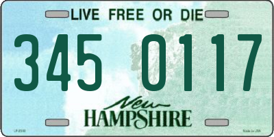 NH license plate 3450117