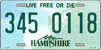 NH license plate 3450118