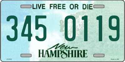 NH license plate 3450119