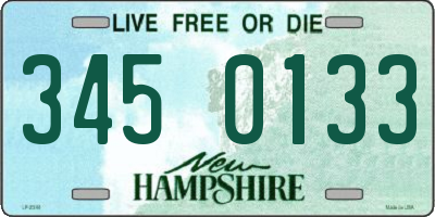 NH license plate 3450133