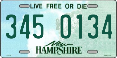 NH license plate 3450134