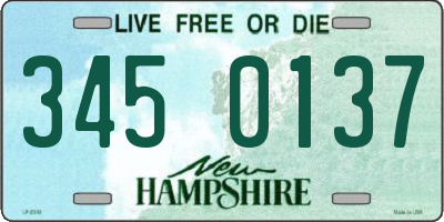 NH license plate 3450137