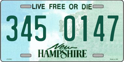 NH license plate 3450147