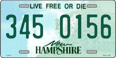 NH license plate 3450156