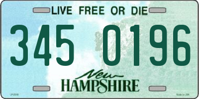NH license plate 3450196