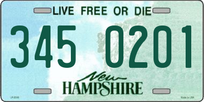NH license plate 3450201