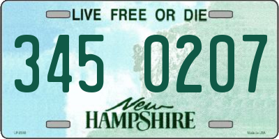 NH license plate 3450207
