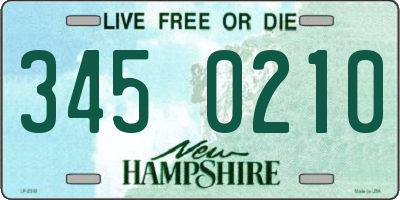 NH license plate 3450210
