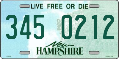 NH license plate 3450212