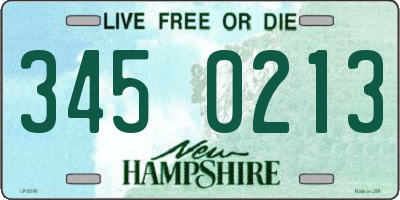 NH license plate 3450213