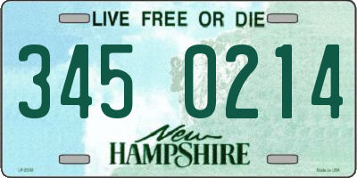 NH license plate 3450214