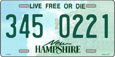 NH license plate 3450221