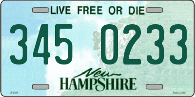 NH license plate 3450233