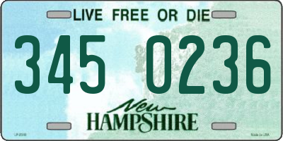 NH license plate 3450236