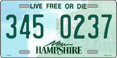 NH license plate 3450237