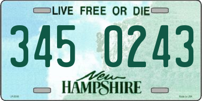 NH license plate 3450243
