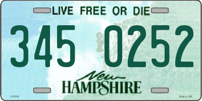 NH license plate 3450252