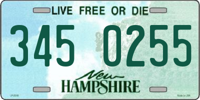 NH license plate 3450255
