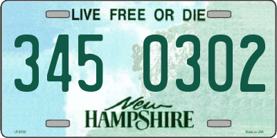 NH license plate 3450302