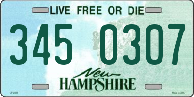 NH license plate 3450307