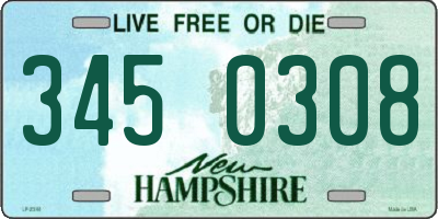 NH license plate 3450308