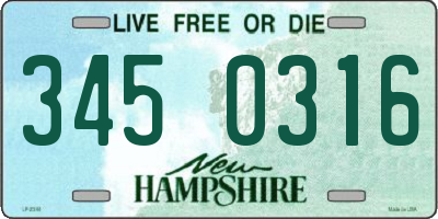 NH license plate 3450316