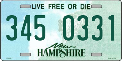NH license plate 3450331