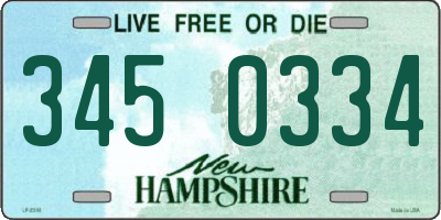 NH license plate 3450334