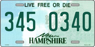 NH license plate 3450340