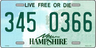 NH license plate 3450366