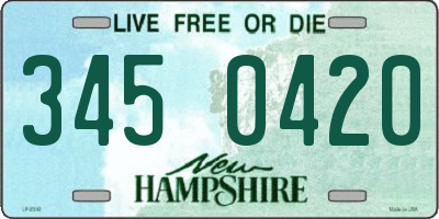 NH license plate 3450420