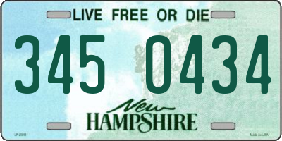 NH license plate 3450434
