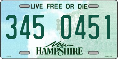 NH license plate 3450451