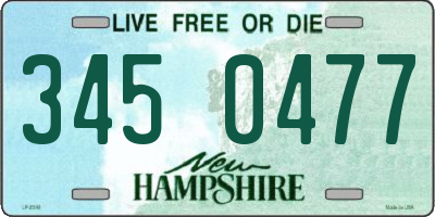 NH license plate 3450477