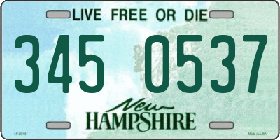 NH license plate 3450537