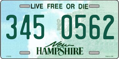 NH license plate 3450562