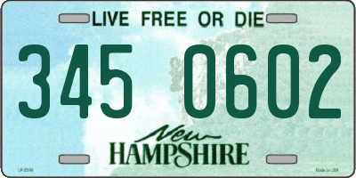 NH license plate 3450602